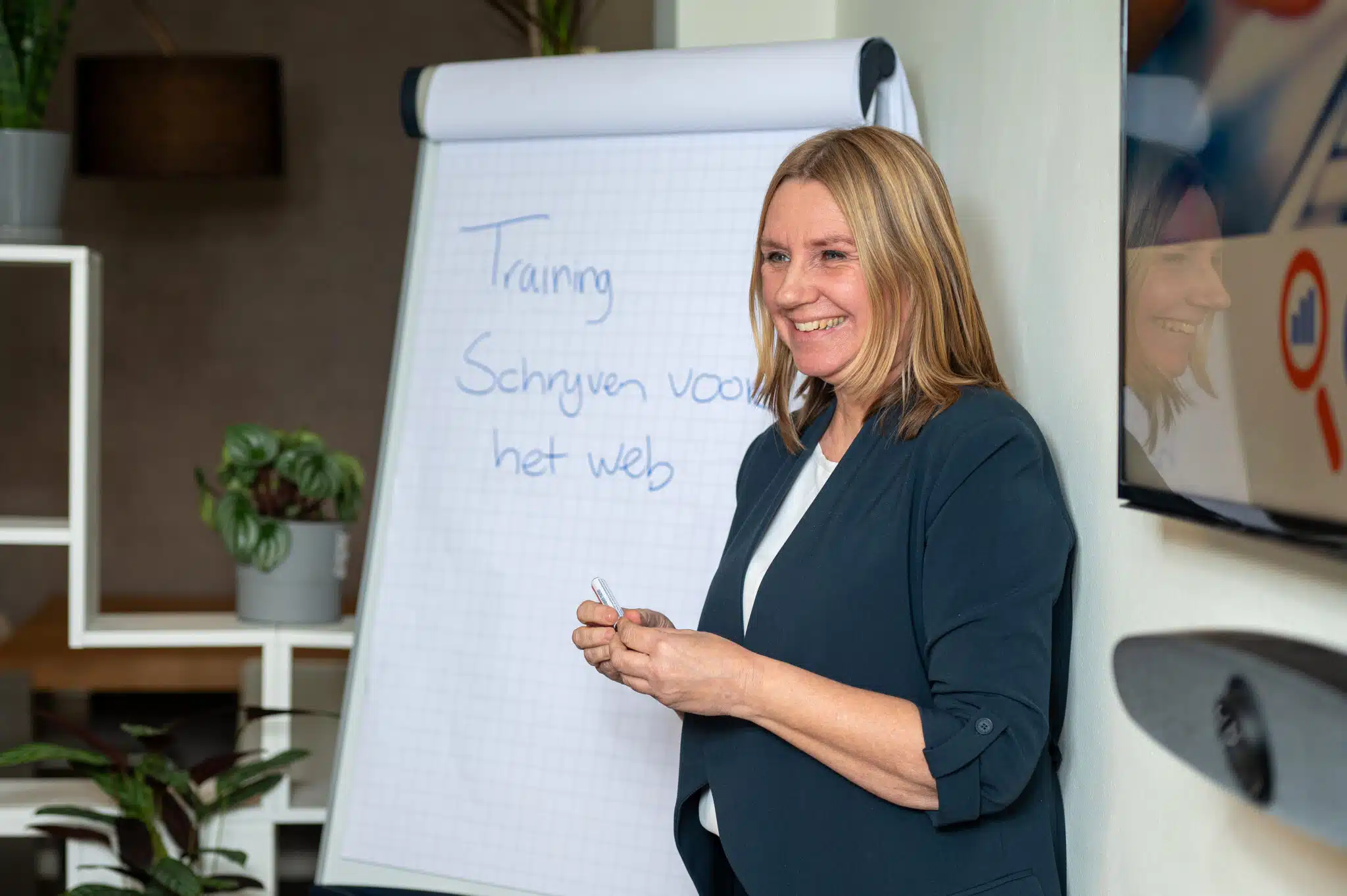 Petra Grimberg geeft een training Schrijven voor het Web